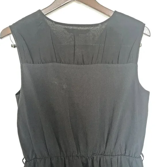 Allen Solly Women's Black Sleeveless Midi Dress Size M - Elegant Casual Summer - Picture 8 of 11